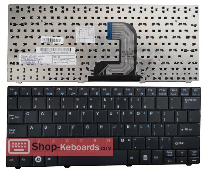 Hasee MP-09G76GB-F51 Keyboard replacement